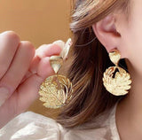 Round Leaf Earrings