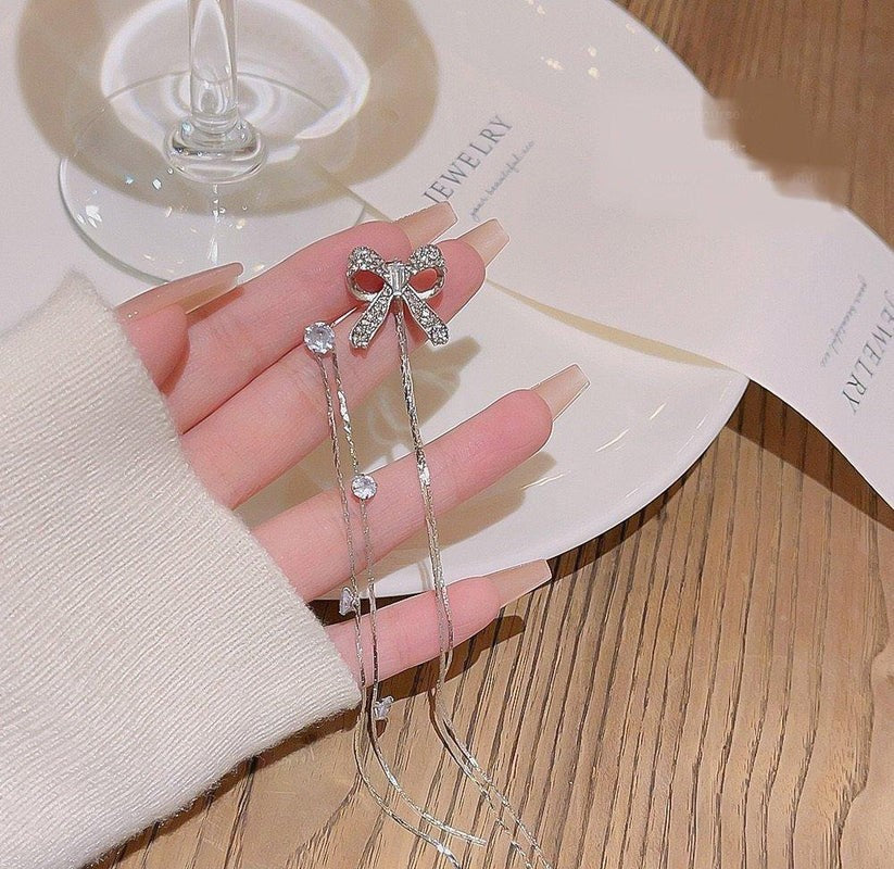 Bow Chain Drop Earrings