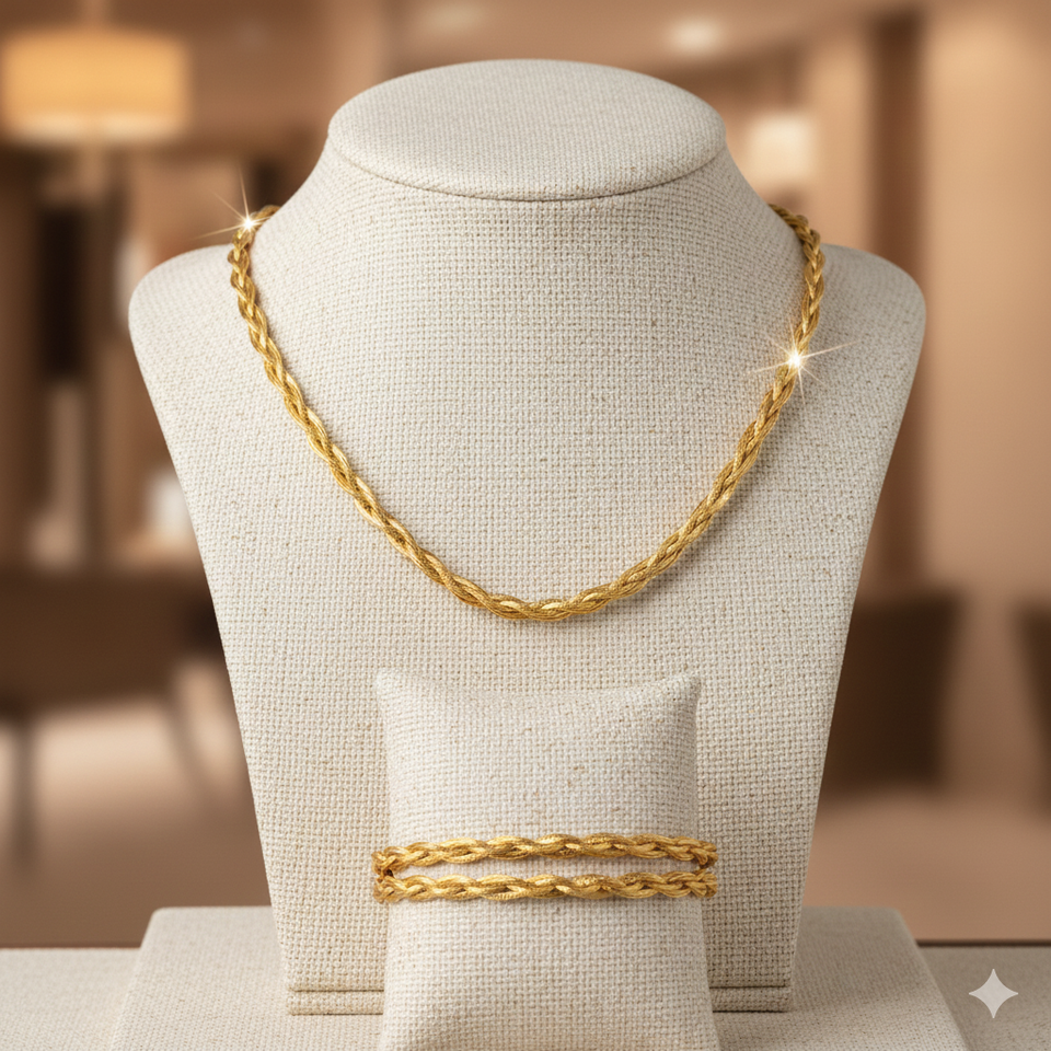 Snake Twisted Necklace with bracelet