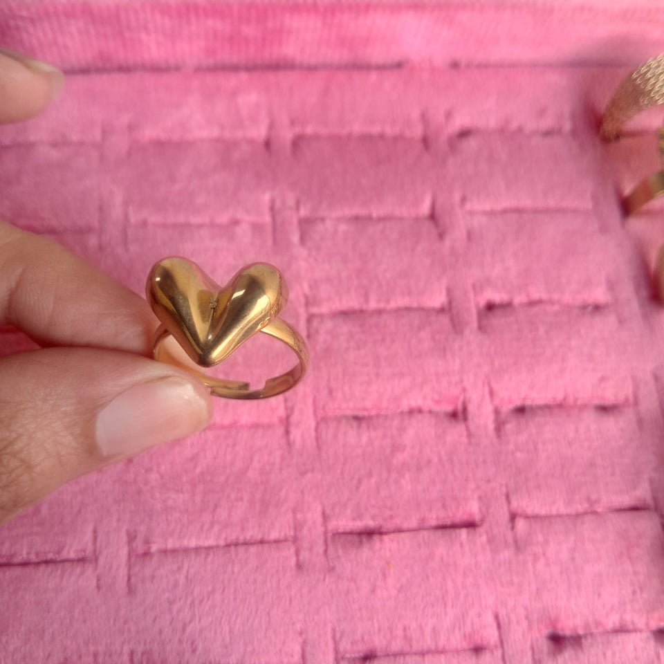 Golden Heart Adjustable Ring