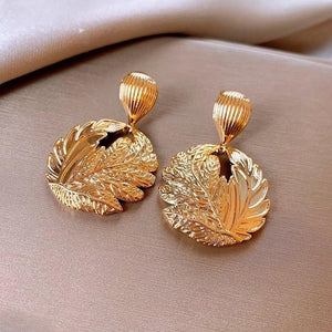 Round Leaf Earrings