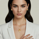 Heart & Bow shape Earstuds, Braclelet and Pendant