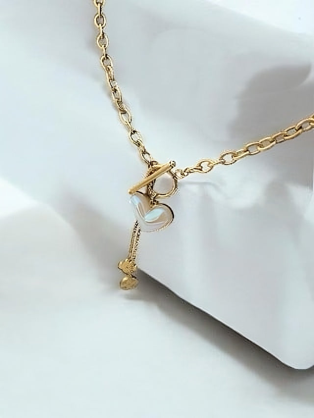 Trendy white heart shape stainless steel Pendant