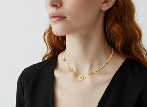 Classy stainless steel Ferozi golden  Pendant