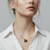 Trendy Black swan studs and pendant set